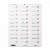 Roze lint bruiloftsfeest adres etiket (Full Sheet)