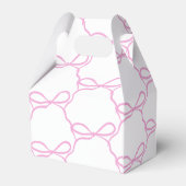 Roze lint bruiloftsfeest bedankdoosjes (Achterkant)