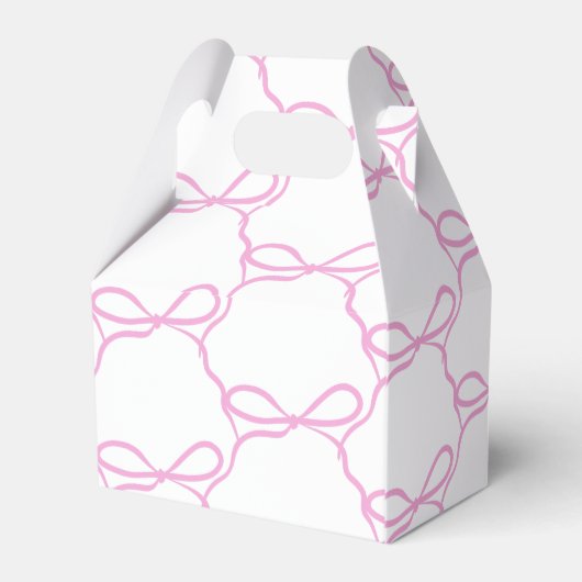 Roze lint bruiloftsfeest bedankdoosjes (Achterkant)