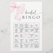 Roze Lint Bruiloftsspel Bingo Briefpapier (Voorkant)