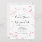 Roze lint Bruiloftsuitnodiging, De knoop doorgehak Kaart (Voorkant)