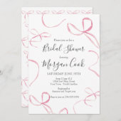 Roze lint Bruiloftsuitnodiging, De knoop doorgehak Kaart (Voorkant / Achterkant)