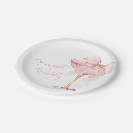 Roze Lint Brunch en Bruisende Bruids Bruiloft Bord (Gekanteld)