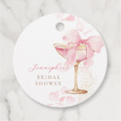 Roze Lint Brunch en Bubbels Favor Merkjes Bedankjes Labels (Voorkant)