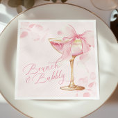 Roze Lint Brunch en Bubbels Servet