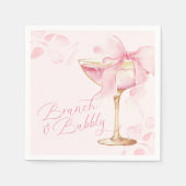 Roze Lint Brunch en Bubbels Servet (Voorkant)