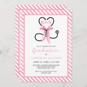 Roze Lint BSN Verpleegster Afstudeerfeest Kaart (Voorkant / Achterkant)