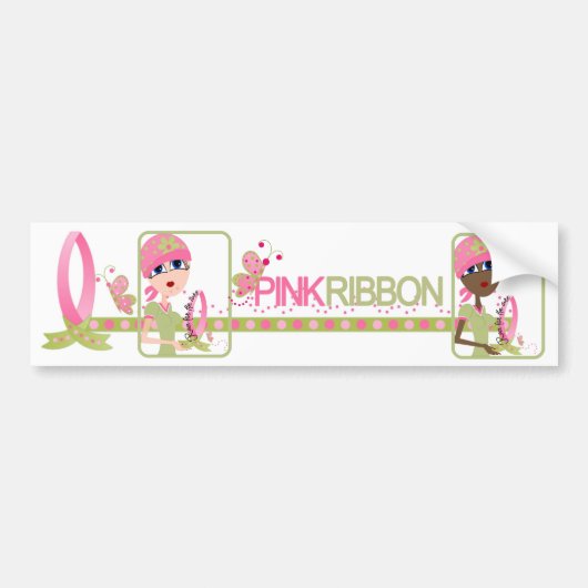 Roze lint-Bumpersticker Bumpersticker (Voorkant)