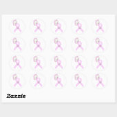 Roze lint Butterfly Ronde Sticker (Vel)