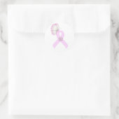 Roze lint Butterfly Ronde Sticker (Tas)