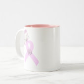 Roze lint Butterfly Tweekleurige Koffiemok (Voorkant links)