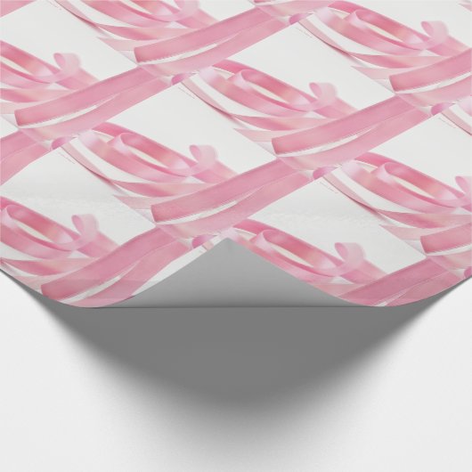 Roze lint cadeaupapier (Hoek)
