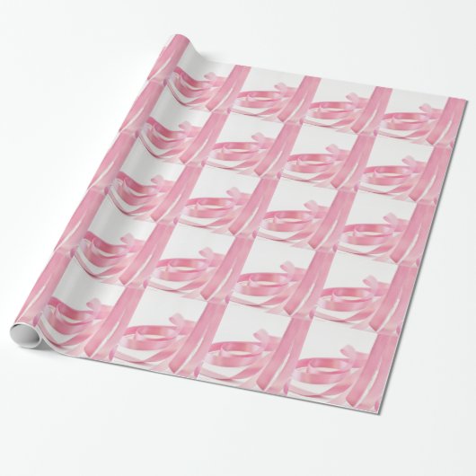 Roze lint cadeaupapier (Uitgerold)