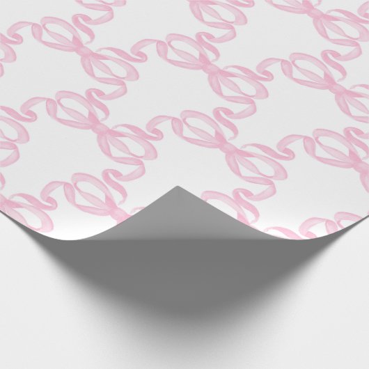 Roze lint cadeaupapier (Hoek)