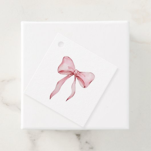 Roze lint charm bedankjes labels (In situ)