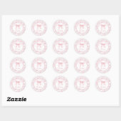 Roze lint Chinoiserie 1e verjaardag sticker (Vel)
