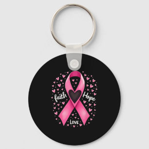 Roze lint Christelijk Faith Hope Love Borstkanker Sleutelhanger