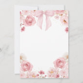 Roze Lint Coquette Bloem Quinceanera Kaart (Achterkant)