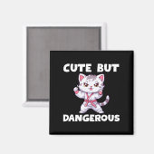 Roze lint Coquette Bow Boxing Handschoenen Borstka Magneet (Voorkant / Achterkant)