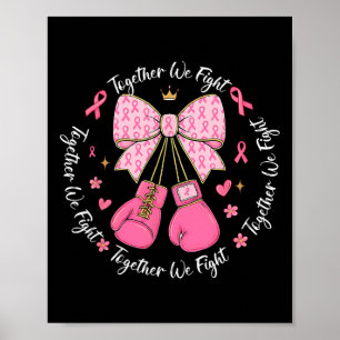Roze lint Coquette Bow Boxing Handschoenen Borstka Poster