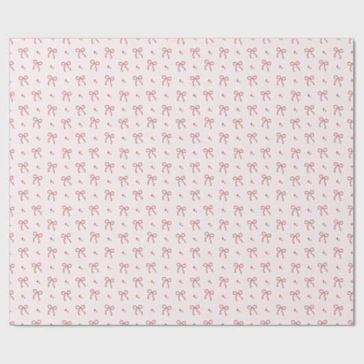 Roze lint Coquette Bow Schattigee vrouwelijke esth Cadeaupapier (Vlak)