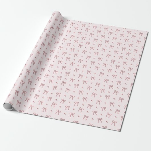 Roze lint Coquette Bow Schattigee vrouwelijke esth Cadeaupapier (Uitgerold)