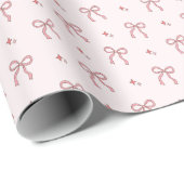 Roze lint Coquette Bow Schattigee vrouwelijke esth Cadeaupapier (Rol Hoek)