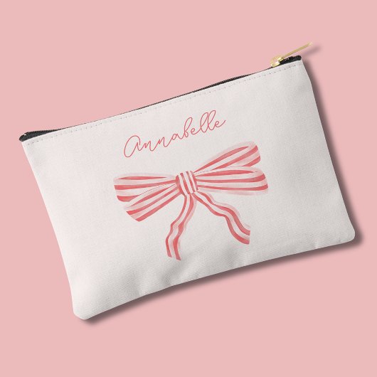 Roze lint Coquette esthetiek met naam Etui