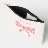 Roze lint Coquette esthetiek met naam Etui (Open)