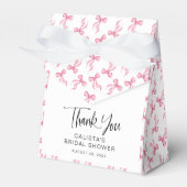 Roze Lint Coquette Persoonlijke Bruidsontbijt Bedankdoosjes (Voorkant Zijde)