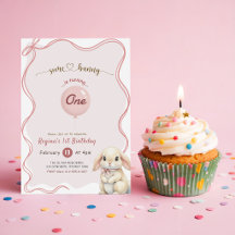 Roze Lint Coquette Some Bunny 1e Verjaardag