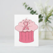 Roze lint Cupcake Breast Cancer Briefkaart (Staand voorkant)