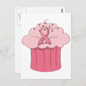 Roze lint Cupcake Breast Cancer Briefkaart (Voorkant / Achterkant)