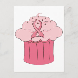 Roze lint Cupcake Breast Cancer Briefkaart
