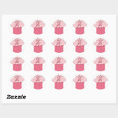 Roze lint Cupcake Breast Cancer Ronde Sticker (Vel)