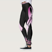 Roze lint dames personaliseren zwarte Leggings (Links)