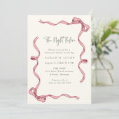 Roze lint de avond voor het repetitiediner kaart (Staand voorkant)