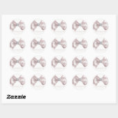 Roze lint & diamanten bruiloft chic ronde sticker (Vel)