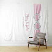 Roze lint diamanten oneindigheid trouw achtergrond wandkleed (In Situ (horizontaal))