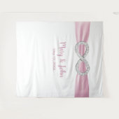 Roze lint diamanten oneindigheid trouw achtergrond wandkleed (Voorkant (horizontaal))