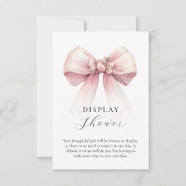 Roze lint display douche-inzet behuizing RSVP kaartje