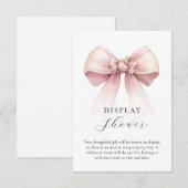 Roze lint display douche-inzetstuk behuizing RSVP kaartje (Voorkant / Achterkant)