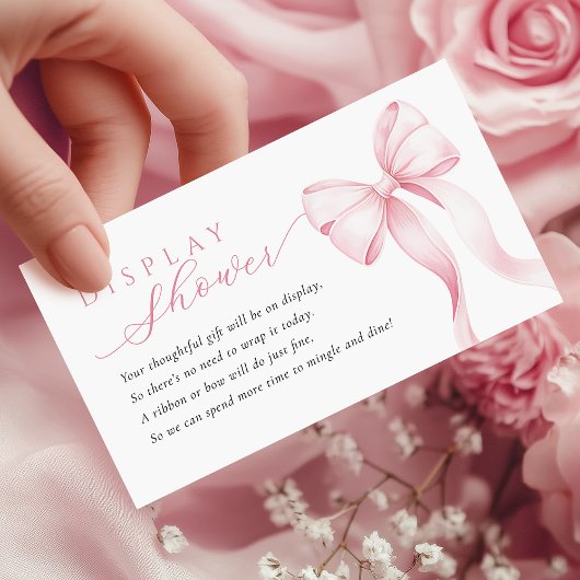 Roze lint display douchebeurt kaart