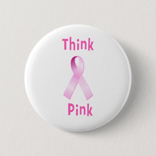 Roze lint - Dnk roze Ronde Button 5,7 Cm (Voorkant)