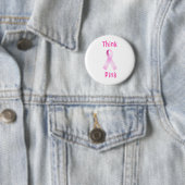 Roze lint - Dnk roze Ronde Button 5,7 Cm (In situ)