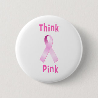Roze lint - Dnk roze Ronde Button 5,7 Cm
