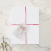 Roze lint doop bedankje cadeaulabel (Met Touw)