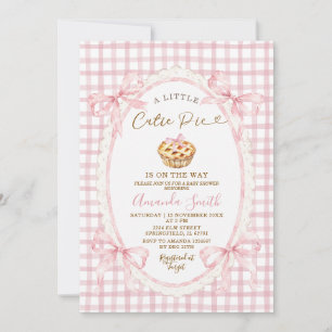 Roze lint een beetje cute baby shower uitnodiging