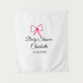 ROZE LINT EENVOUDIGE BABYSHOWER VOEG NAAM DATUM MI WANDKLEED
