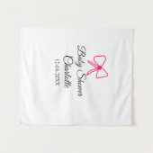 ROZE LINT EENVOUDIGE BABYSHOWER VOEG NAAM DATUM MI WANDKLEED (Voorkant (horizontaal))